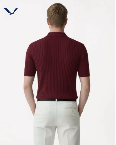 Polo en maille côtelée premium
