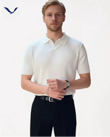 Polo en maille côtelée premium