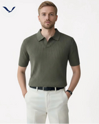 Polo en maille côtelée premium