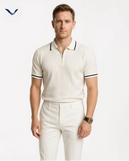 Polo demi-zip texturé