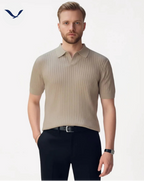Polo en maille côtelée premium