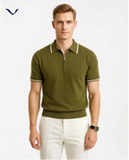 Polo demi-zip texturé