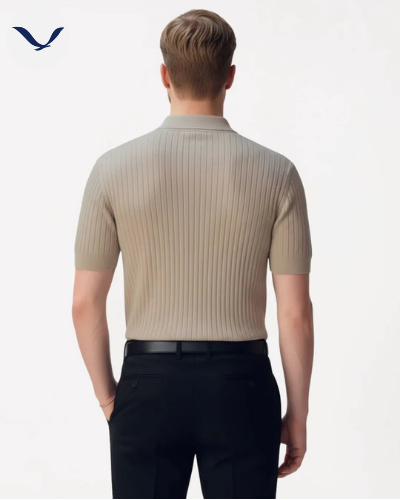 Polo en maille côtelée premium