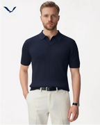 Polo en maille côtelée premium