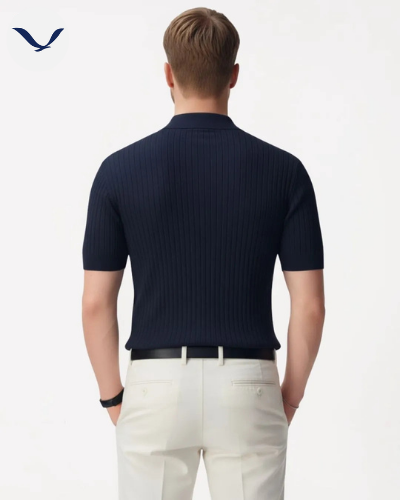 Polo en maille côtelée premium