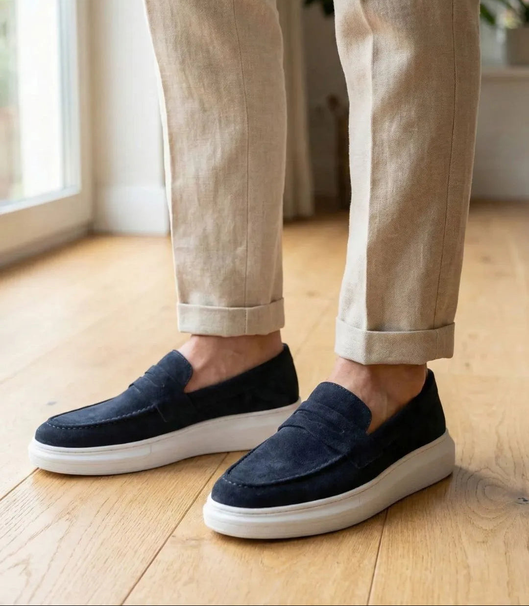 Mocassin Penny Loafer en daim