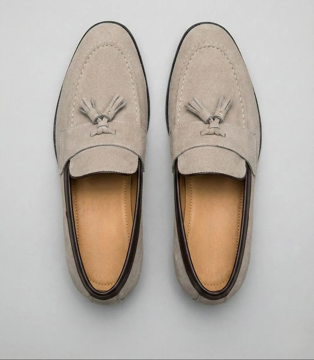 Mocassins à pampilles en daim