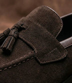 Mocassins à pampilles en daim