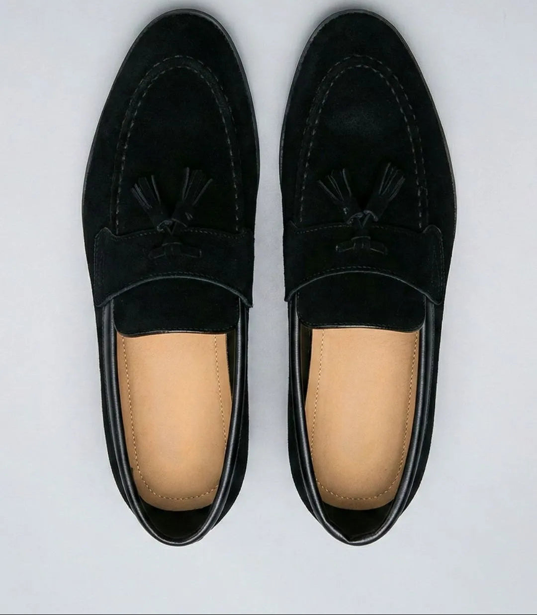 Mocassins à pampilles en daim