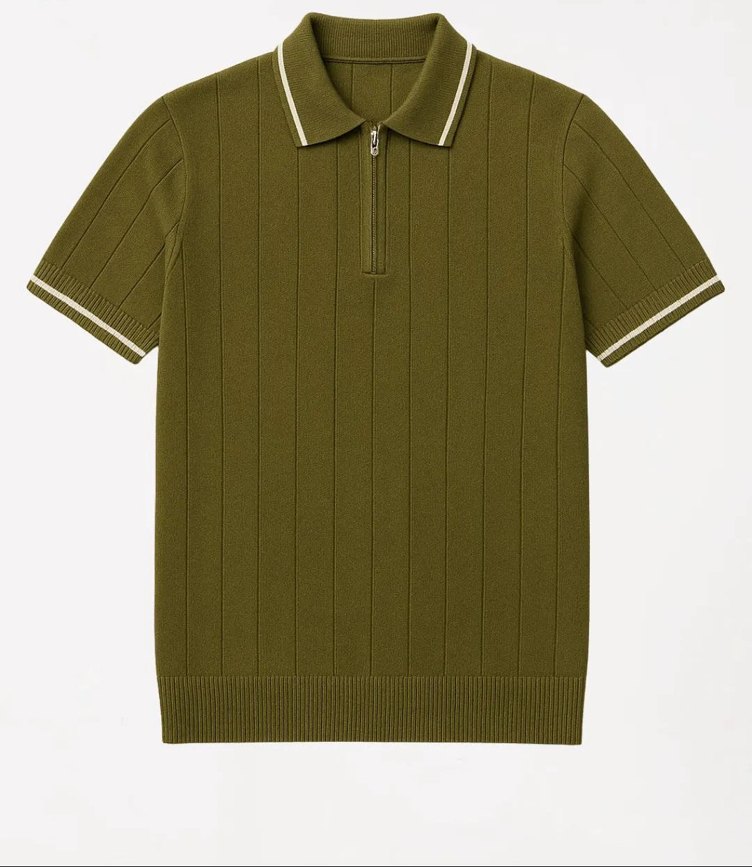 Polo demi-zip texturé