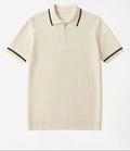 Polo demi-zip texturé