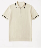 Polo Demi-zip Texturée